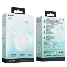Brezžične slušalke T9 Bluetooth 5.3 Ura USB-C bela