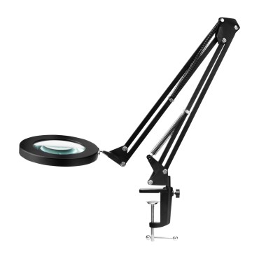 CRNA LED Stolna Povećala Lampa GLOW 308 — bočni pogled