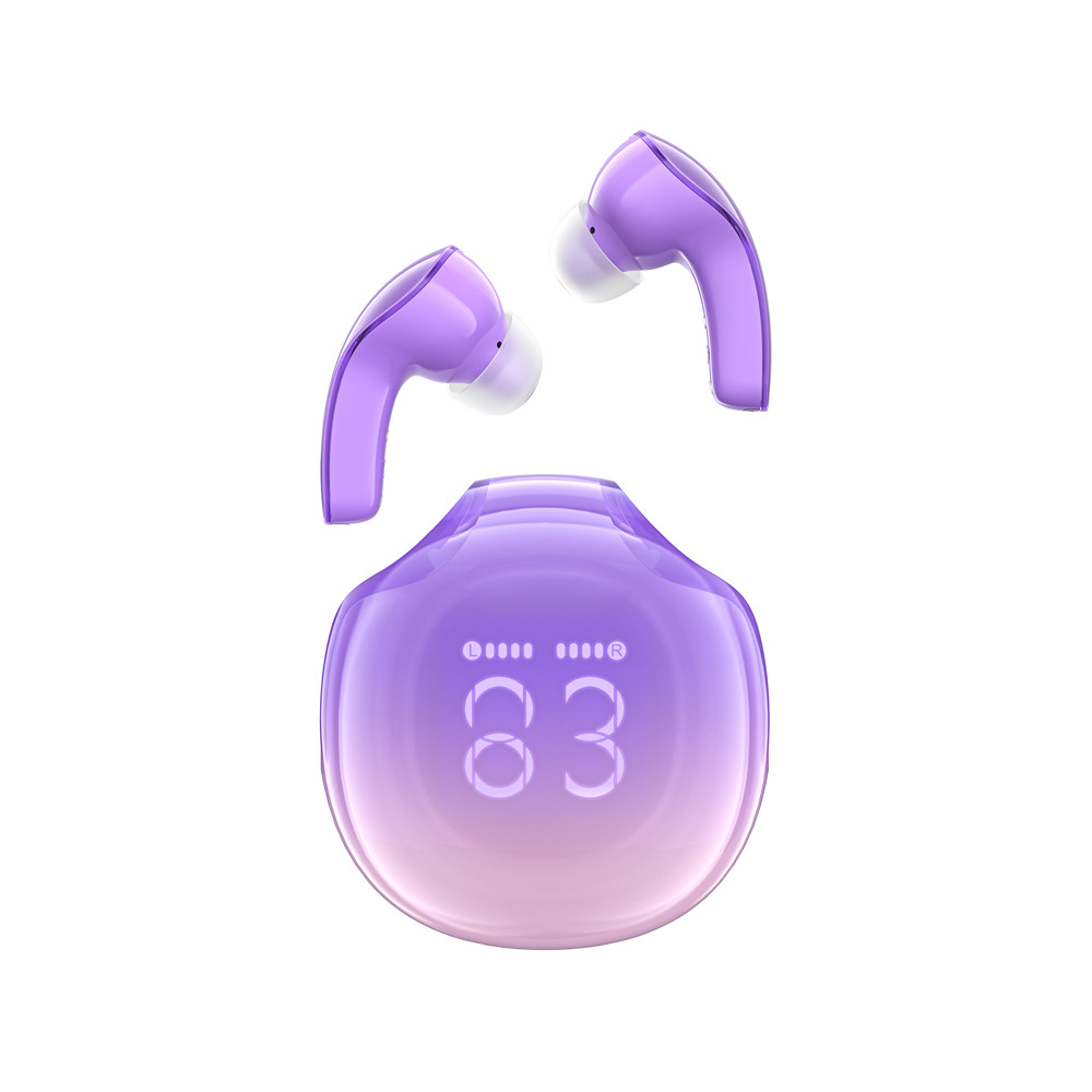Brezžične slušalke T9 Bluetooth 5.3 EAR USB-C Purple