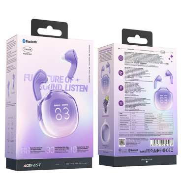 Brezžične slušalke T9 Bluetooth 5.3 EAR USB-C Purple