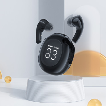 Trådlösa hörlurar T9 Bluetooth 5.3 EAR USB-C Svart