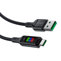 Kabeļu USB-Kabelis - USB-C 60W ar displeju 1.2m Black