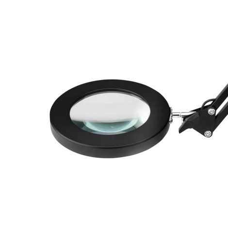 BLACK LED TABLE TOP MAGNIFIER LAMP GLOW 308 — close-up of the head