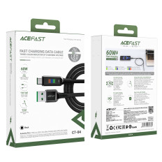 Kabeļu USB-Kabelis - USB-C 60W ar displeju 1.2m Black