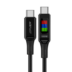 Kabeļu USB-C Cable - USB-C 100W ar displeju 1.2m Black