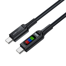 Kabel USB-C kabel - USB-C 100W s displejem 1.2m Černá