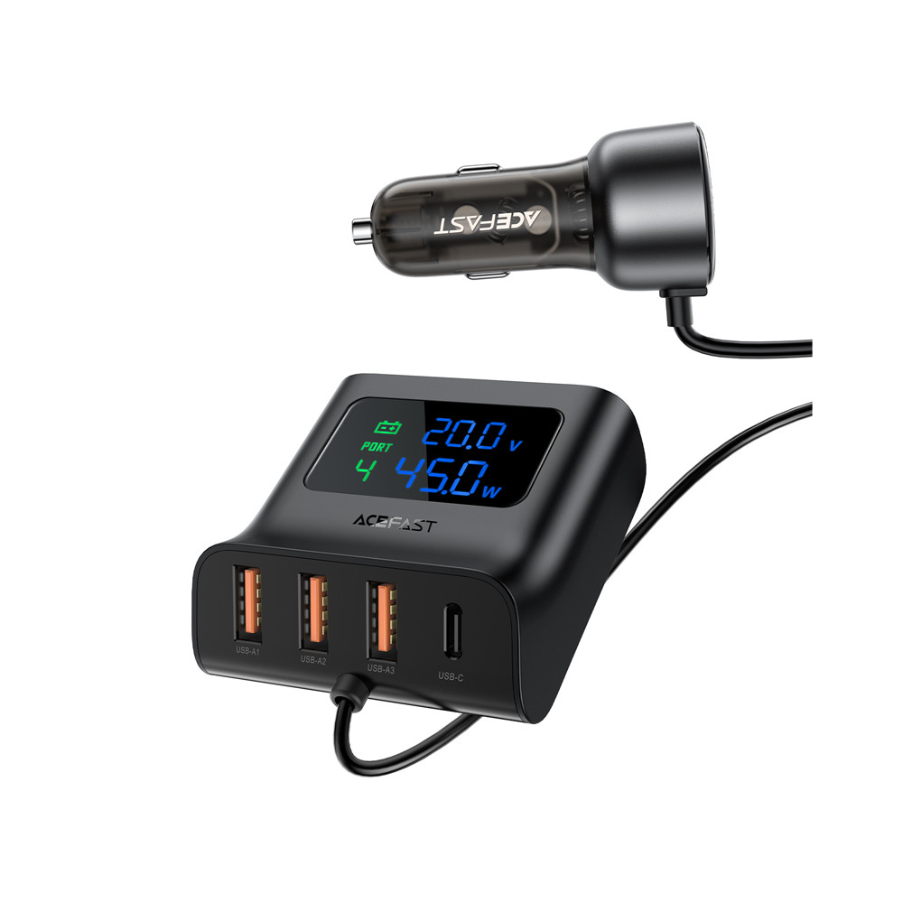 Carregador de carro 138w estação de carregamento 6 porta USB preto