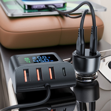 Car charger 138W Charging station 6 USB port black