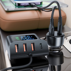 Car Charger 138W Polnilna postaja 6 USB Port Black