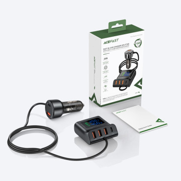 Carregador de carro 138w estação de carregamento 6 porta USB preto