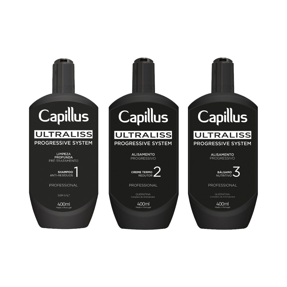 Capillus Ultraliss Nanoplastia, set voor nanoplastia behandeling, 3x400ml — vooraanzicht