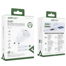 MINI PD 20W GAN Rudarski polnilnik + USB-C kabel