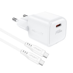 Mini PD 30W Bazčínacia nabíjačka + kábel USB-C