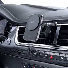 2in1 suporte de carro com carregador de indução para o seu telefone e smartwatch magsafe qi preto