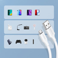 Cable PVC Cable USB0-A - MicroUSB 480 MB / S 0.5m Blanco