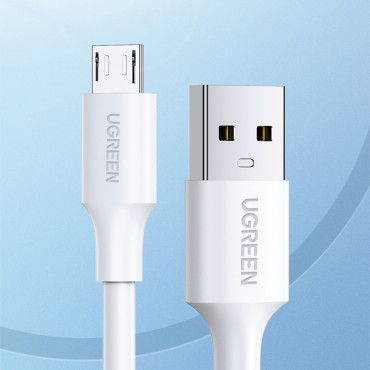 Kabel PVC-kabel USB0-A - MicrousB 480 MB / s 2m hvit