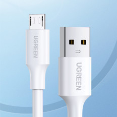 Kabel PVC-kabel USB0-A - MicrousB 480 MB / s 2m hvit