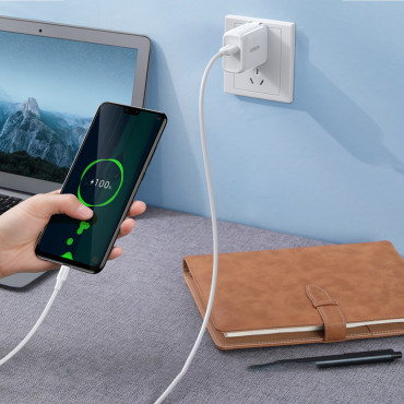 Kabel PVC-kabel USB0-A - MicrousB 480 MB / s 2m hvit