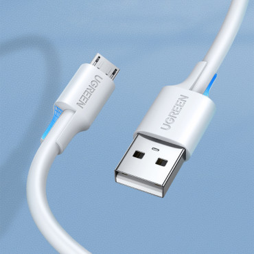 Kabel PVC-kabel USB0-A - MicrousB 480 MB / s 2m hvit