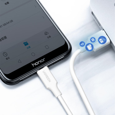 Kabel PVC-kabel USB0-A - MicrousB 480 MB / s 2m hvit
