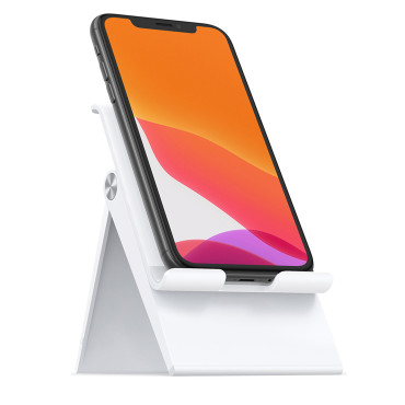 Suporte dobrável do telefone do tablet com ajuste de altura branca