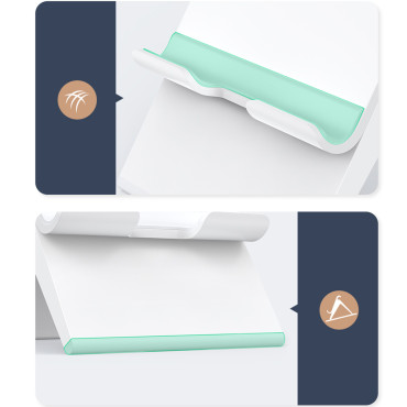 Αναδιπλώσιμη στάση του τηλεφώνου με λευκή ρύθμιση ύψους