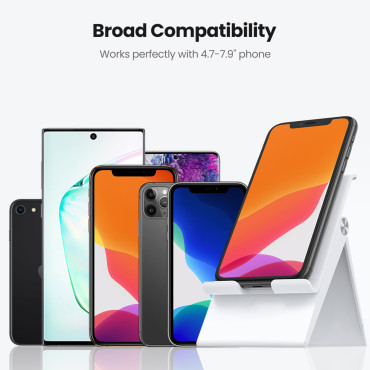 Αναδιπλώσιμη στάση του τηλεφώνου με λευκή ρύθμιση ύψους