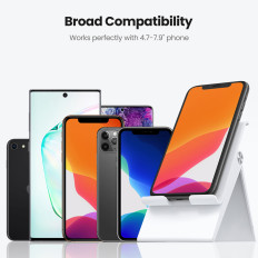 Foldable Tablet phone stand with white height adjustment