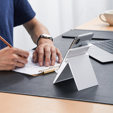 Opvouwbare tablet-telefoonstandaard met witte hoogteaanpassing