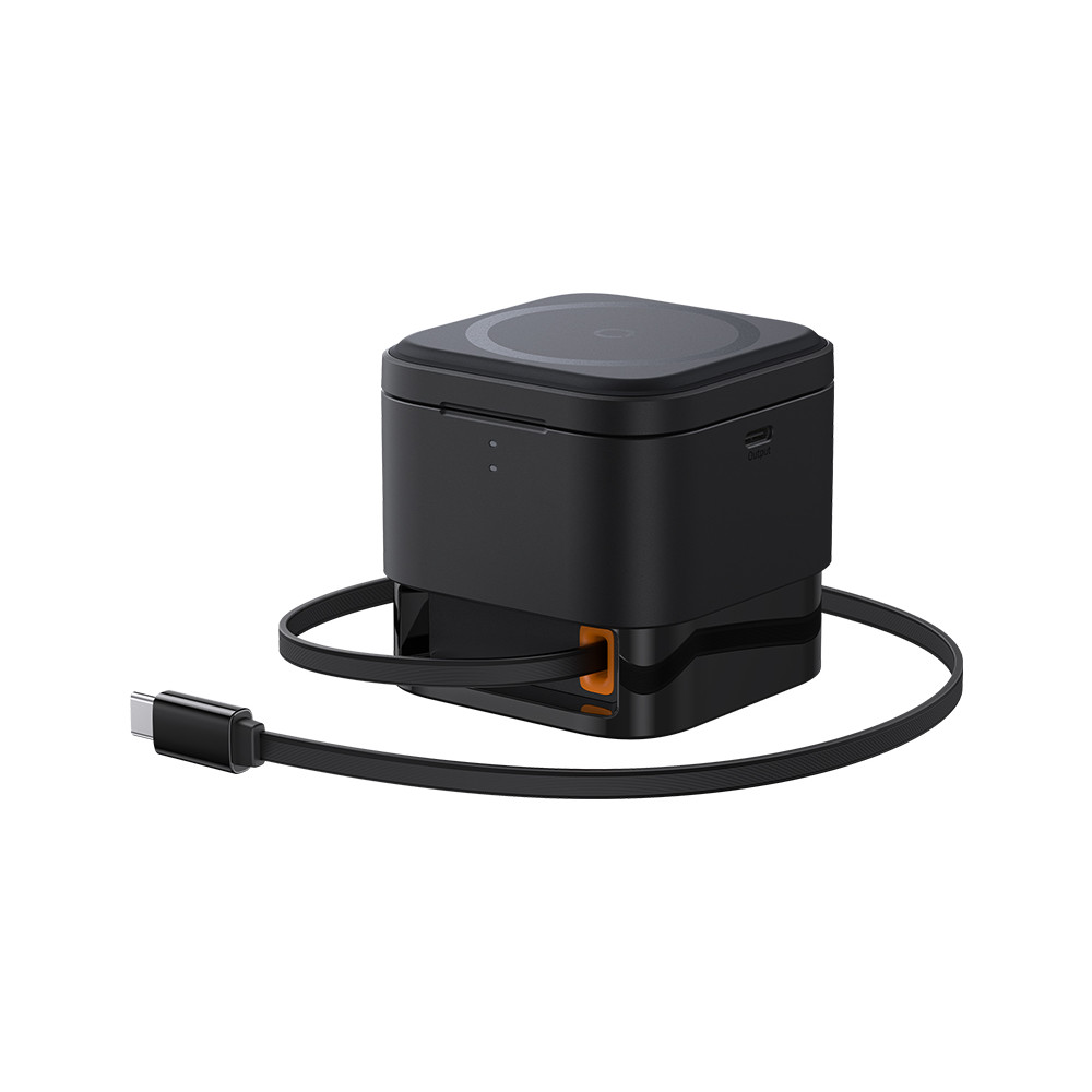 2In1 Trådlös laddare 20W Magsafe Qi med svartformad USB-C-kabel