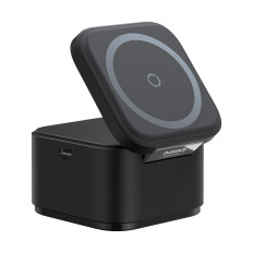 2in1 carregador sem fio 20w magsafe qi com cabo USB-C em forma de preto