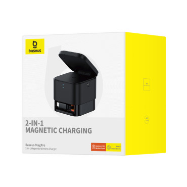 2in1 carregador sem fio 20w magsafe qi com cabo USB-C em forma de preto