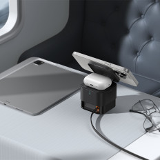 2in1 vezeték nélküli töltő 20W MAGSAFE QI fekete alakú USB-C kábellel