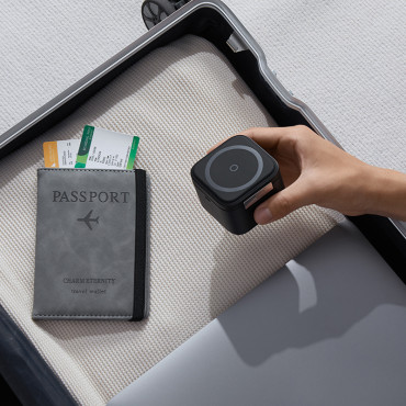 2In1 Trådlös laddare 20W Magsafe Qi med svartformad USB-C-kabel