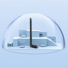 Externá USB WiFi 2.4GHz 5GHz 650MB / s sieťová karta s 6DBI čiernou anténou