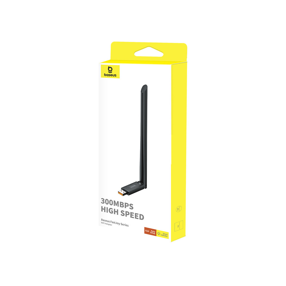 Ārējā USB WiFi 2.4GHz 300MB / s Tīkla karte ar 6dBI melno antenu