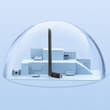 Ārējā USB WiFi 2.4GHz 300MB / s Tīkla karte ar 6dBI melno antenu