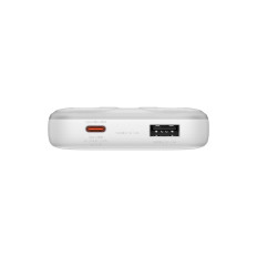 PowerBank ar displeju 10000mAh 22.5W Comet sērija + USB-a kabelis - USB-C 0.3m Balta