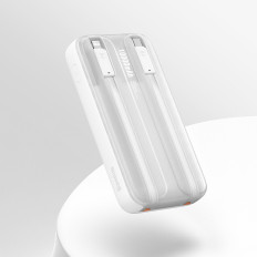 PowerBank z zaslonom 10000mAh 22.5W serije kometa + USB-kabel - USB-C 0.3m Bela