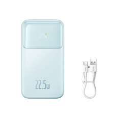 POWERBANK su ekranu 10000mAH 22.5W COMET serija + USB-kabelis - USB-C 0.3m Blue