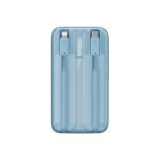 POWERBANK su ekranu 10000mAH 22.5W COMET serija + USB-kabelis - USB-C 0.3m Blue