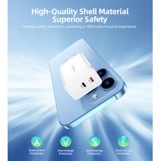 GAN 2X USB-C PD 65W Nätlad