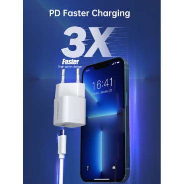 Gan USB-C PD 30W White Tīkla lādētājs
