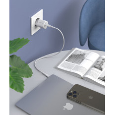 GAN USB-C PD 30W valge võrgulaadija