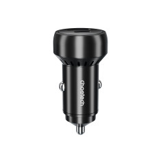 USB-C USB-A PD 60W Carregador de carro com luminoso preto LED