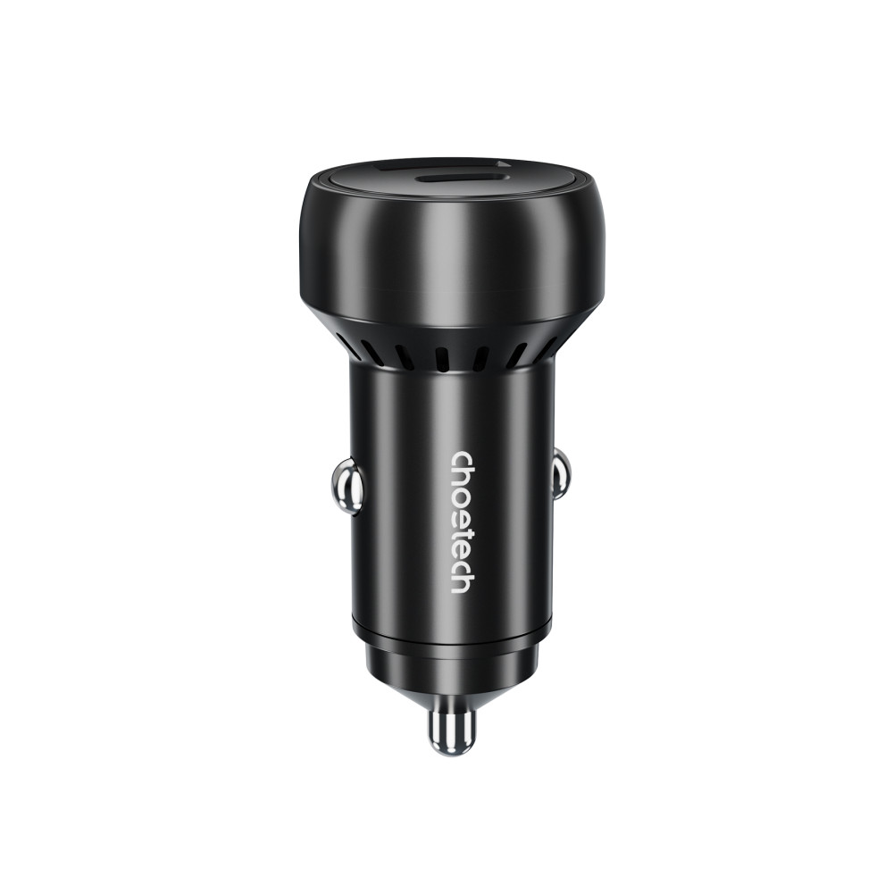 USB-C USB-A PD 60W Carregador de carro com luminoso preto LED