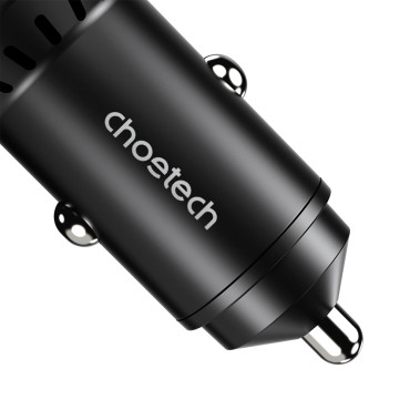 USB-C USB-A PD 60W billaddare med svart LED-bakgrundsbelysning