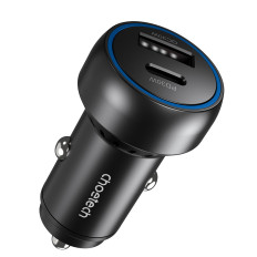 USB-C USB-A PD 60W billaddare med svart LED-bakgrundsbelysning