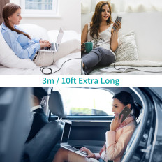 Câble de câble pour iPhone USB-C - Lightning MFI 480MB / S 3A 3M Noir