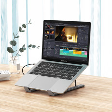 7W1 Laptop Stand Hub PD USB-C SD TF USB-A HDMI 100W GRAY ADAPTER